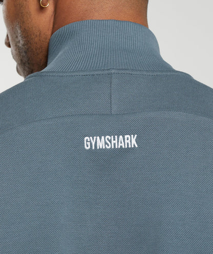 Gymshark Pique Track Jacket Titanium Blue