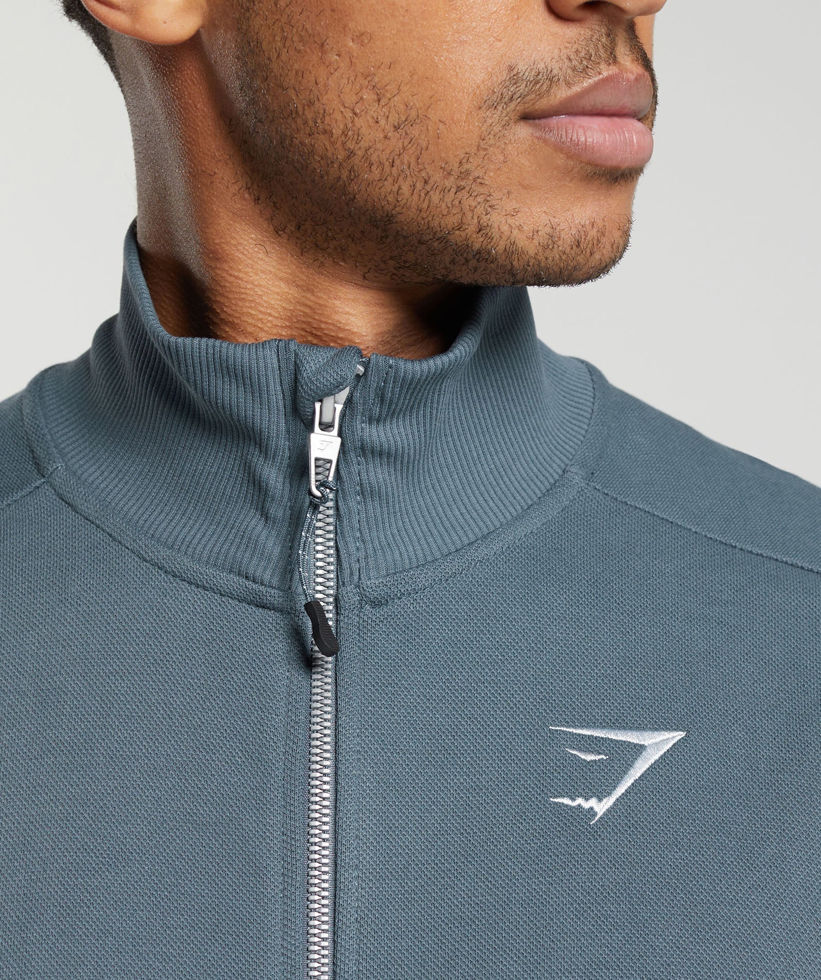 Gymshark Pique Track Jacket Titanium Blue
