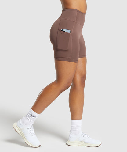 Women's Gymshark Pocket Shorts Soft Brown