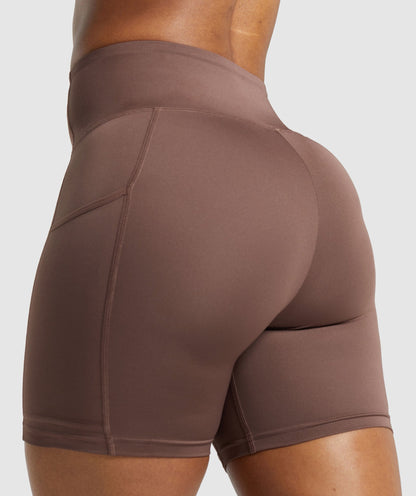Women's Gymshark Pocket Shorts Soft Brown