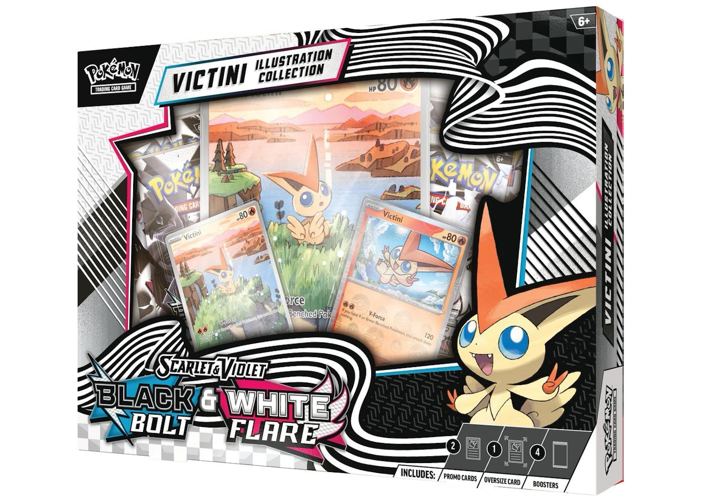 Pokemon Scarlet & Violet Black Bolt/White Flare Unova Victini Illustration Poster Collection Box