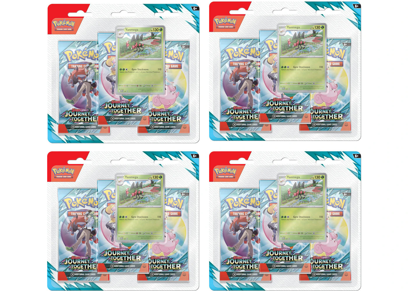 Pokemon Scarlet Violet Journey Together 3 Pack Blister 4X Lot