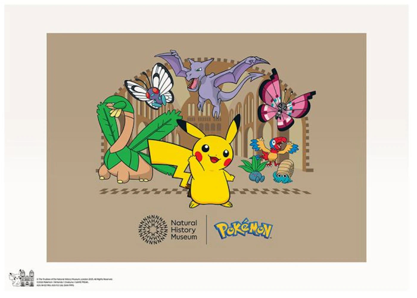 Pokemon X Natural History Museum Pikachu And Friends Art Print