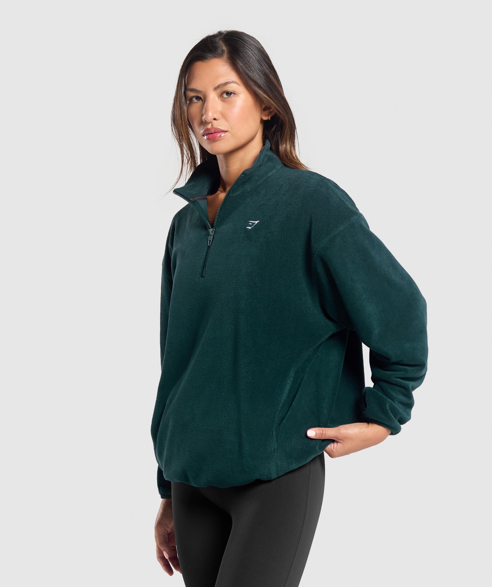 Women's Gymshark Polar Fleece 1/4 Zip Strong Teal