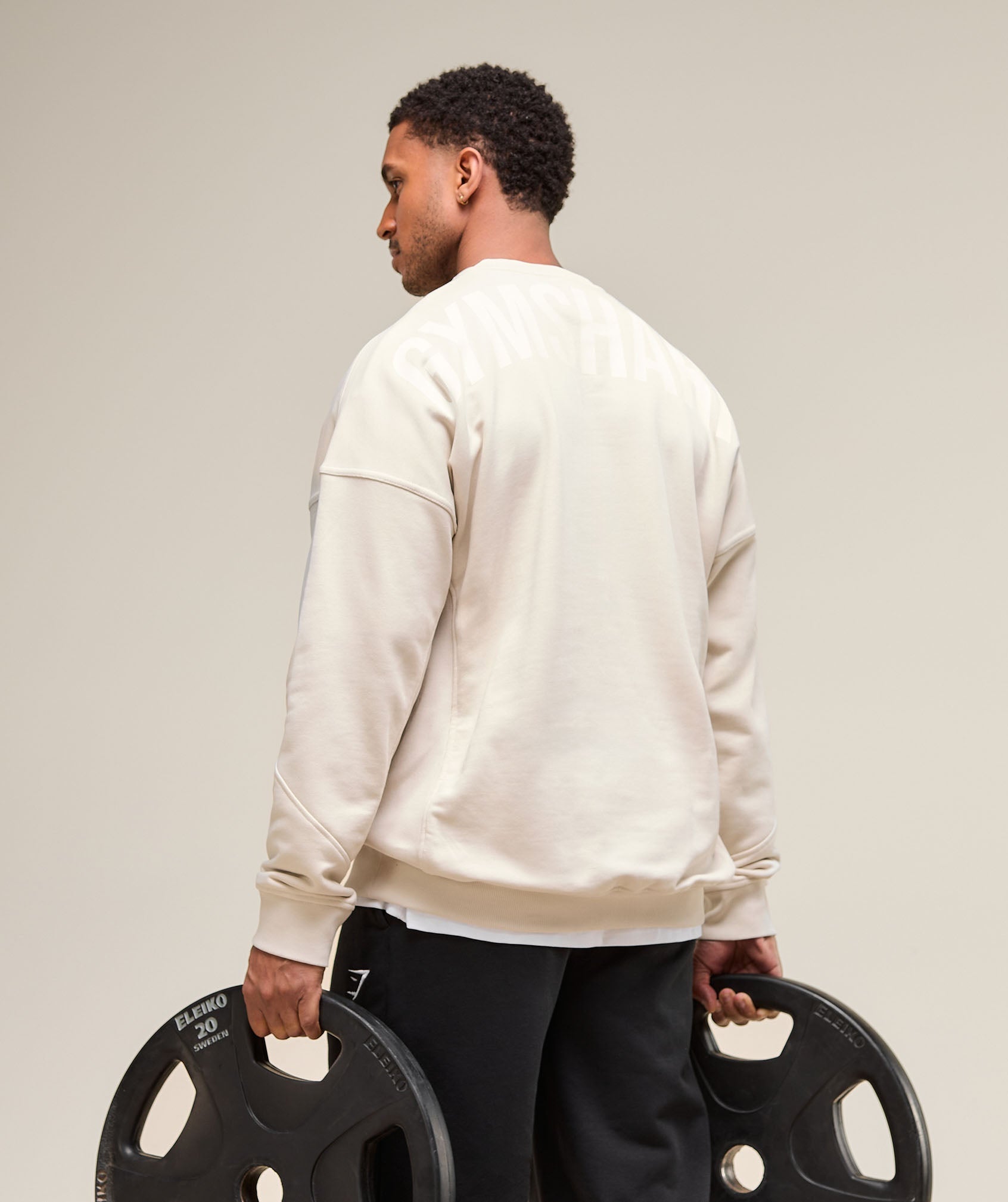 Gymshark Power Crew Oat White