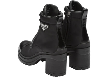 Prada 55Mm Laced Booties Black Nylon