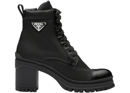 Prada 55Mm Laced Booties Black Nylon
