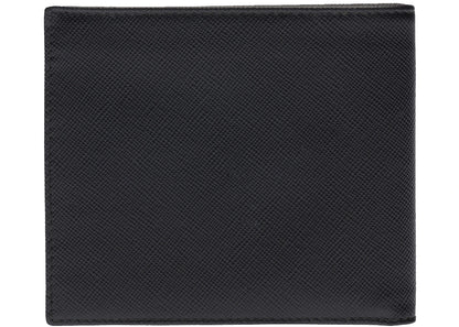 Prada Bi-Fold Wallet Saffiano Leather Nero/Baltico