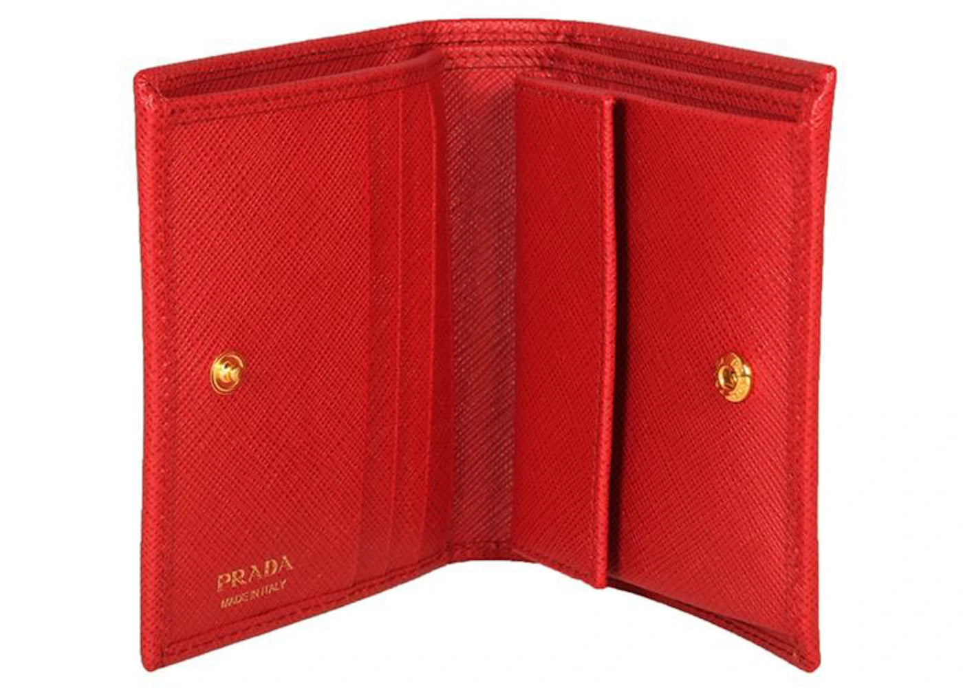 prada bifold wallet (4 card slot) saffiano leather red 