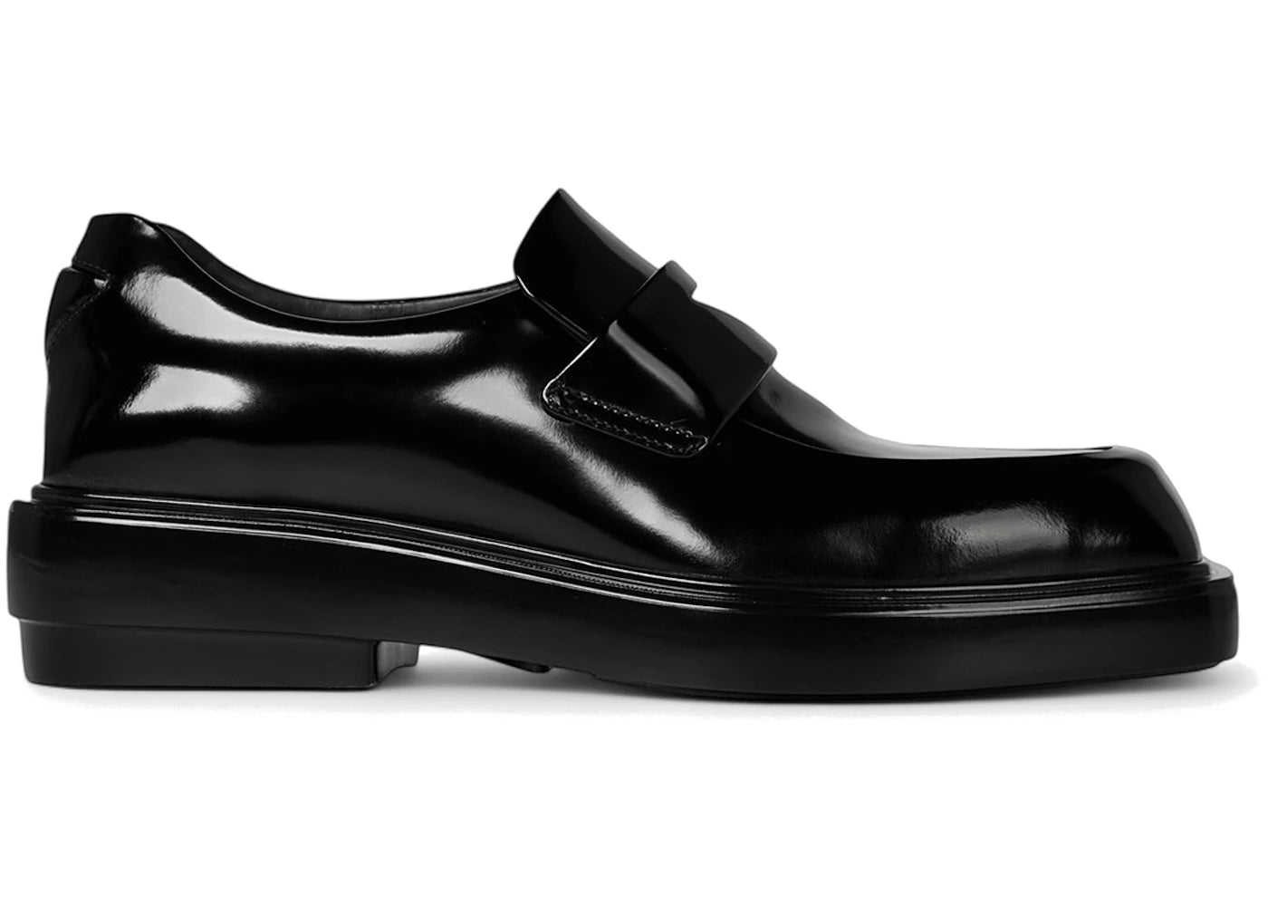 prada brushed leather loafers black (women's)
