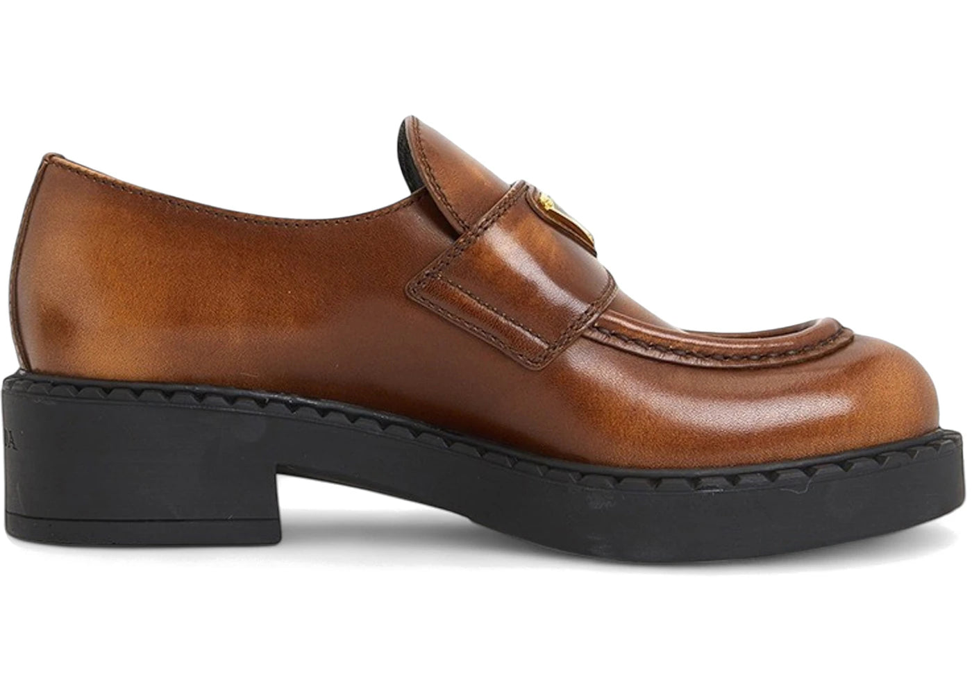 prada brushed leather loafers brown (women's)
