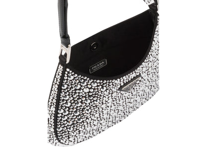 prada cleo satin bag with appliques metal