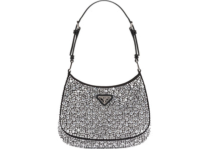 prada cleo satin bag with appliques metal