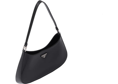 Prada Cleo Shoulder Bag Brushed Leather Black