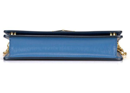 Prada Cowhide Chain Crossbody Bag Blue