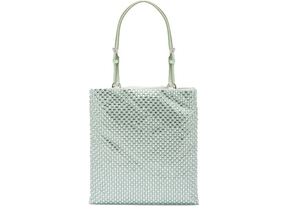 prada embellished satin handbag aqua