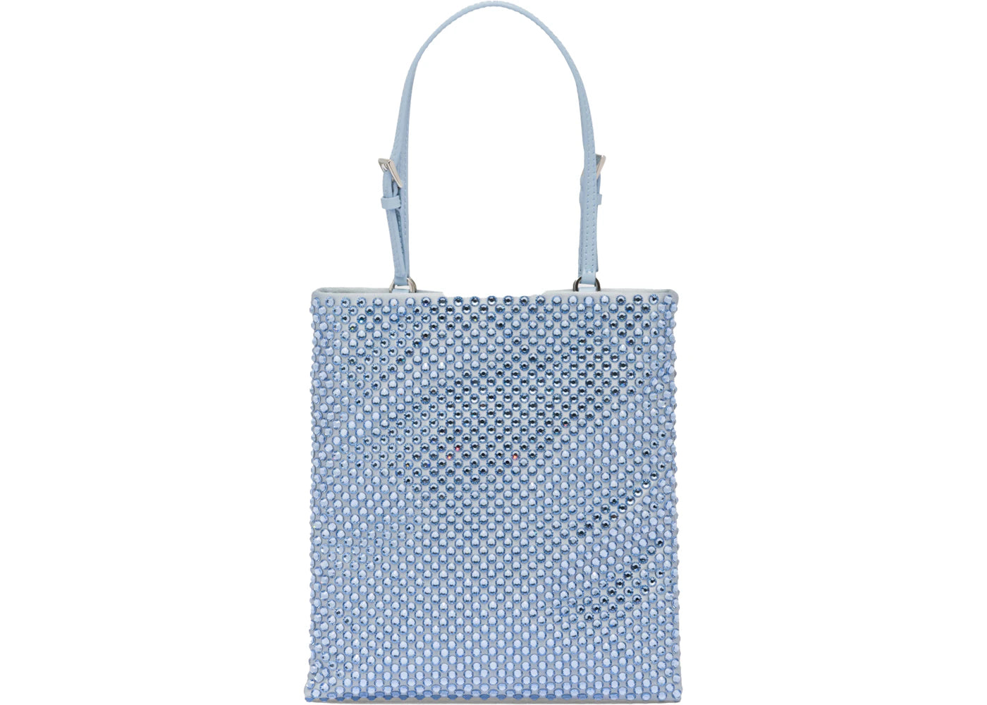 prada embellished satin handbag celeste