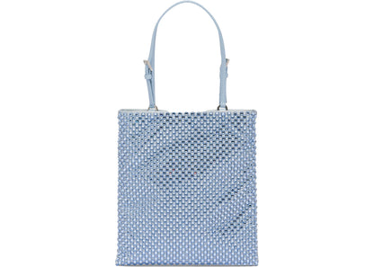 prada embellished satin handbag celeste