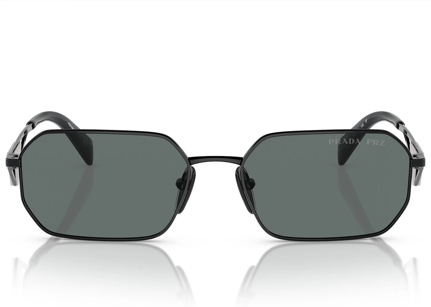 Prada Geometric Sunglasses Black/Black Grey Spra51 1Ab-5Z1