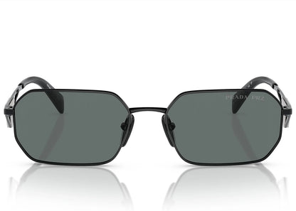 Prada Geometric Sunglasses Black/Black Grey Spra51 1Ab-5Z1