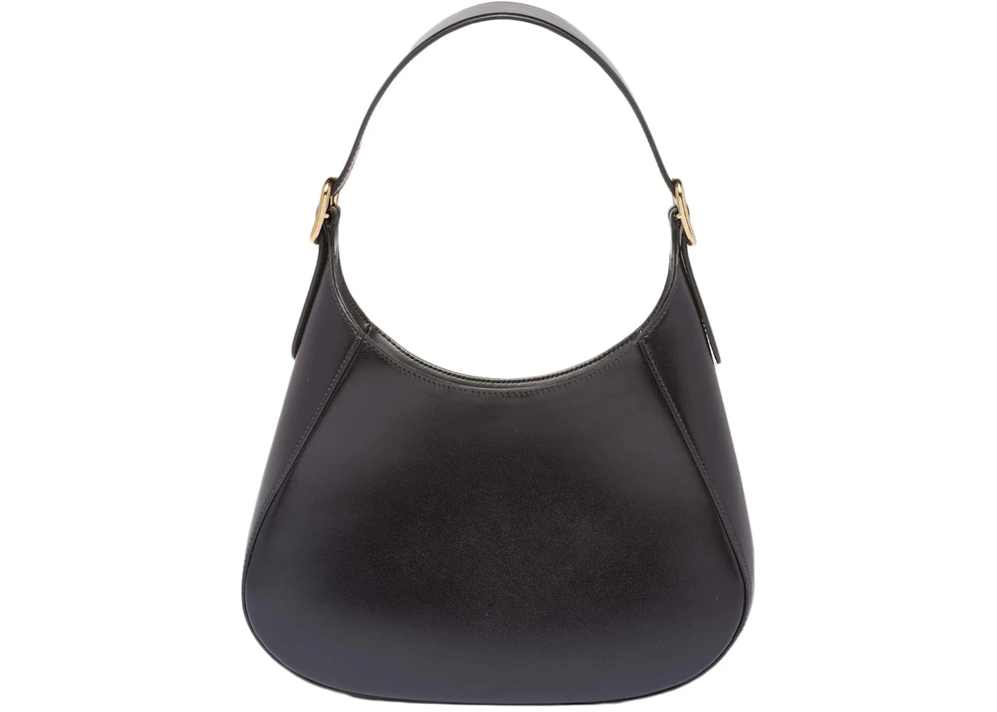 Prada Logo Leather Shoulder Bag Black/Gold