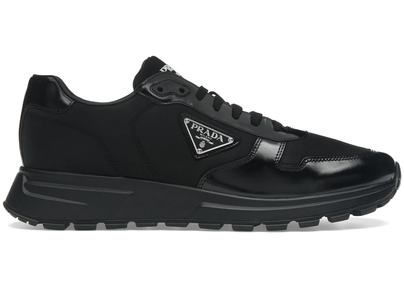 Prada Prax 01 Sneakers Re-Nylon Brushed Leather Black Black