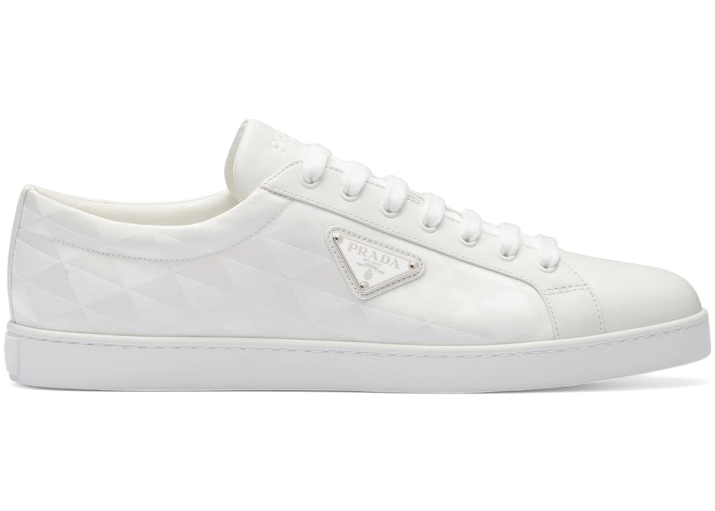 Prada Prax 01 Sneakers Re-Nylon Brushed Leather White