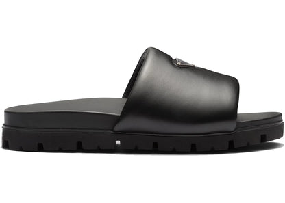 Prada Padded Slides Black Nappa Leather (Men'S)
