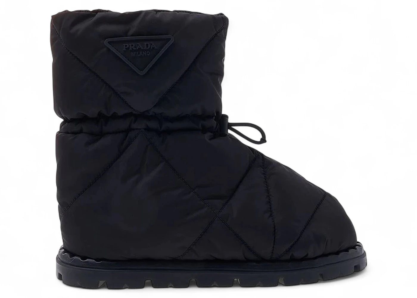 Prada Quilted Nylon Fabric Boots Black