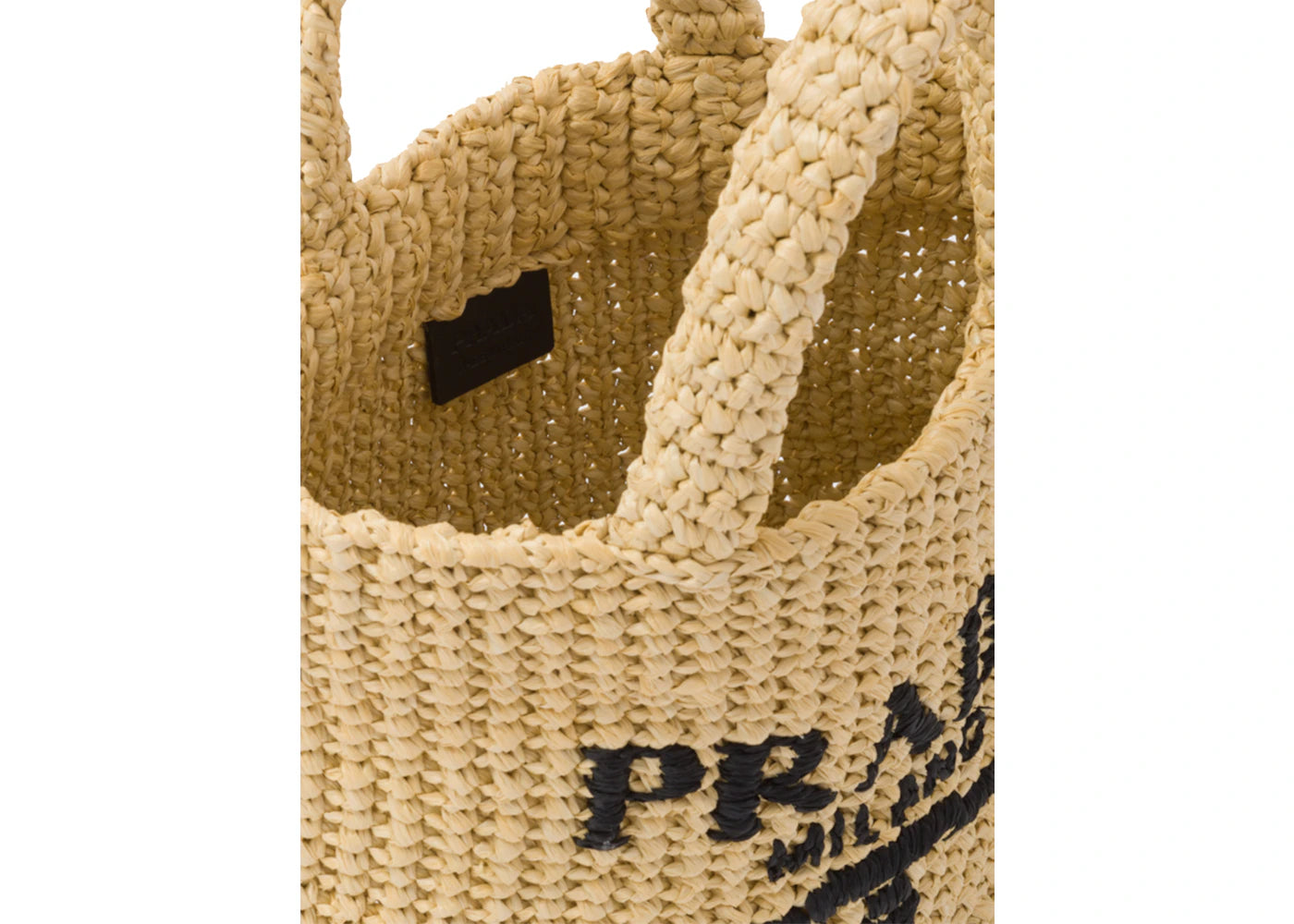 Prada Raffia Tote Bag Small Tan