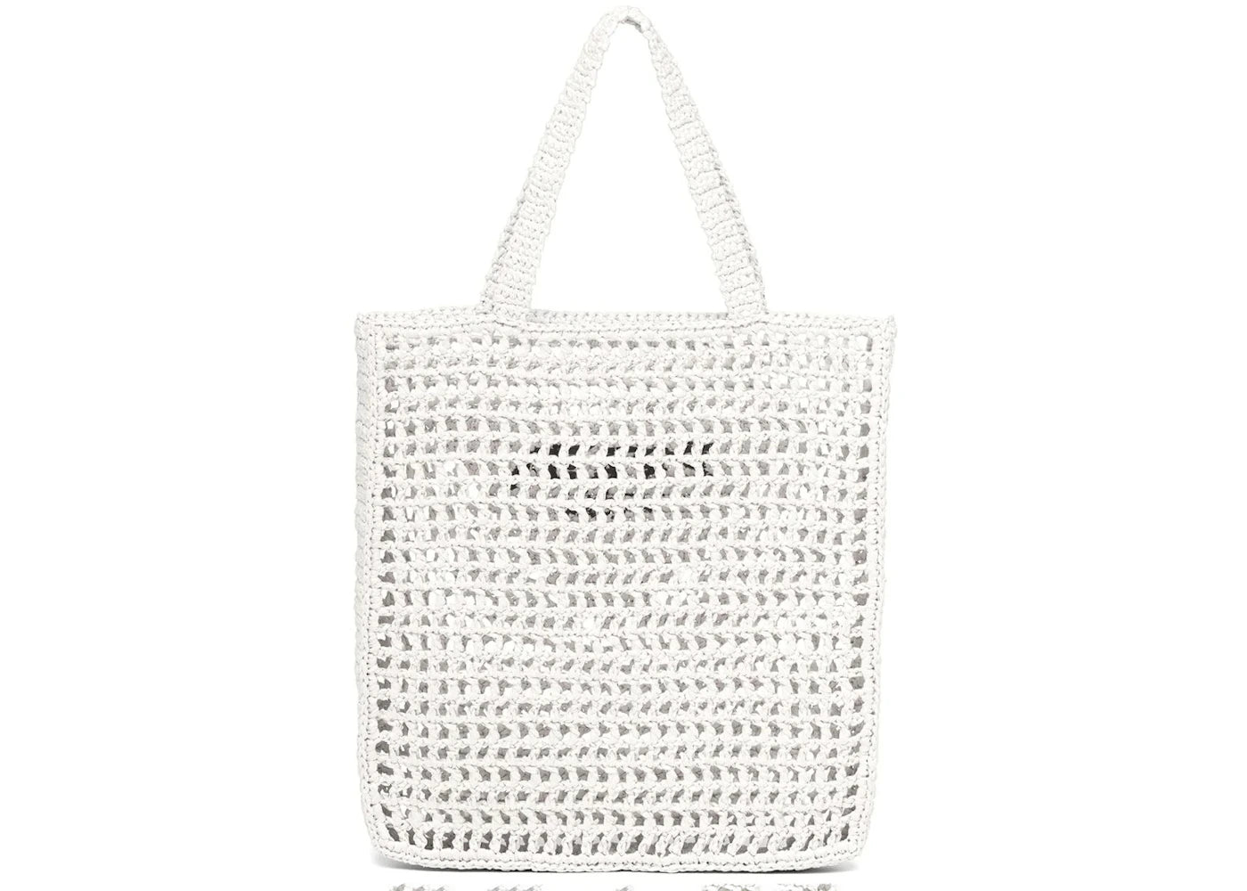 Prada Raffia Tote Bag White