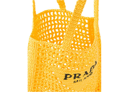 Prada Raffia Tote Bag Yellow