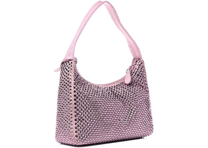 prada re-edition 2000 crystal bag pink