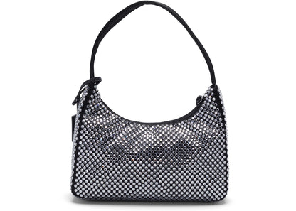 prada re-edition 2000 crystal mini bag black