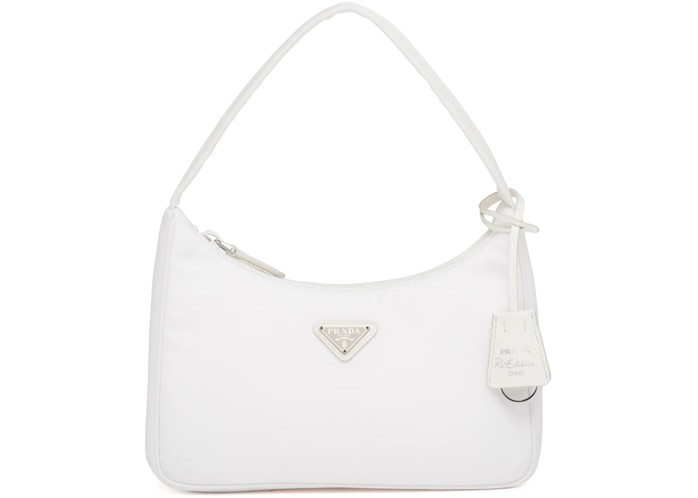 prada re-edition 2000 nylon mini bag white