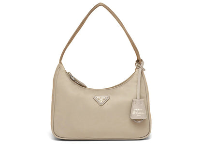 prada re-edition 2000 re-nylon mini bag desert beige
