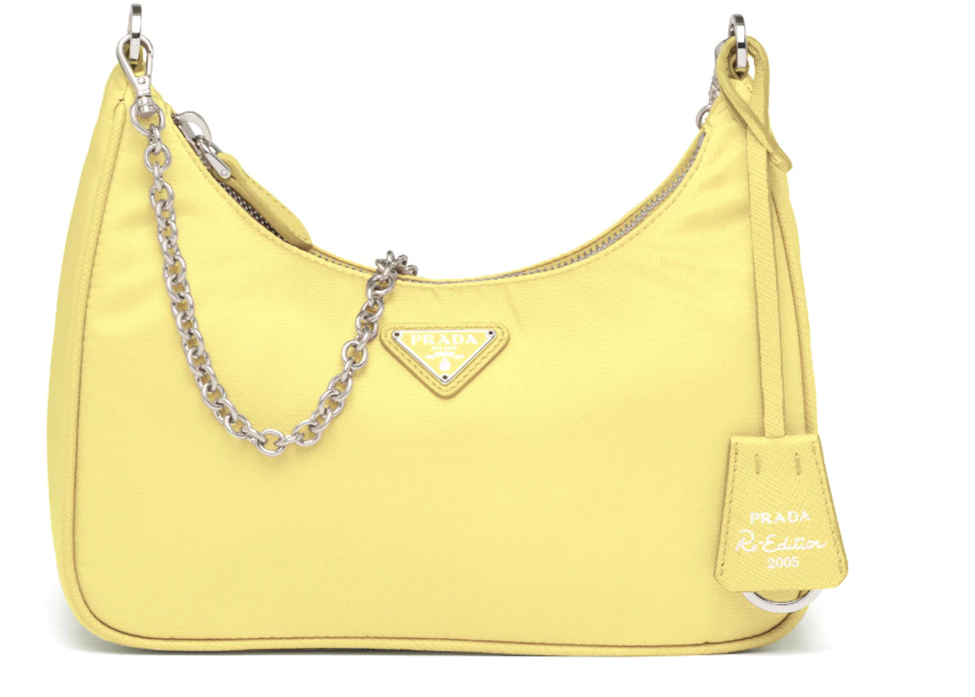 prada re-edition 2005 nylon bag lemon yellow