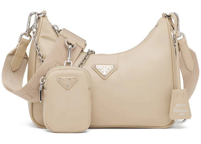 prada re-edition 2005 re-nylon bag desert beige