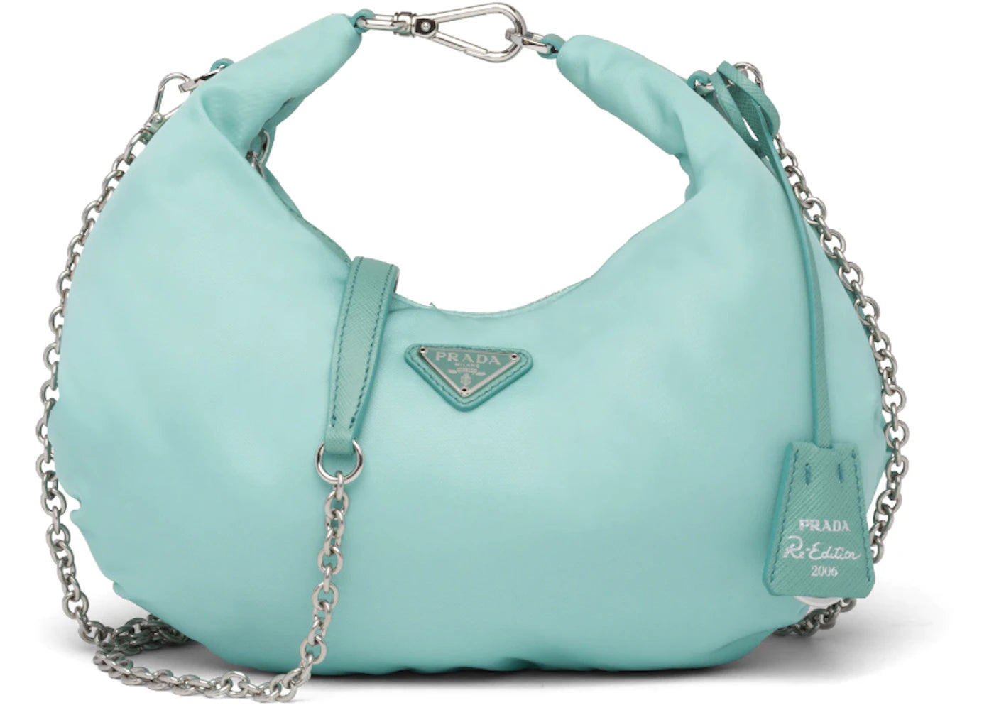 prada re-edition 2006 nylon bag jade green