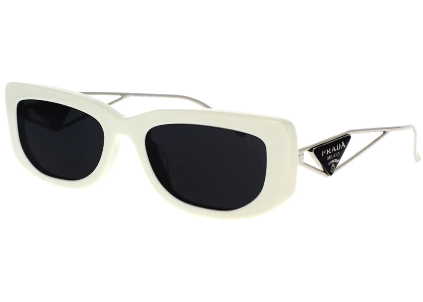 Prada Rectangle Sunglasses White (Pr14Ys-1425S0-53)