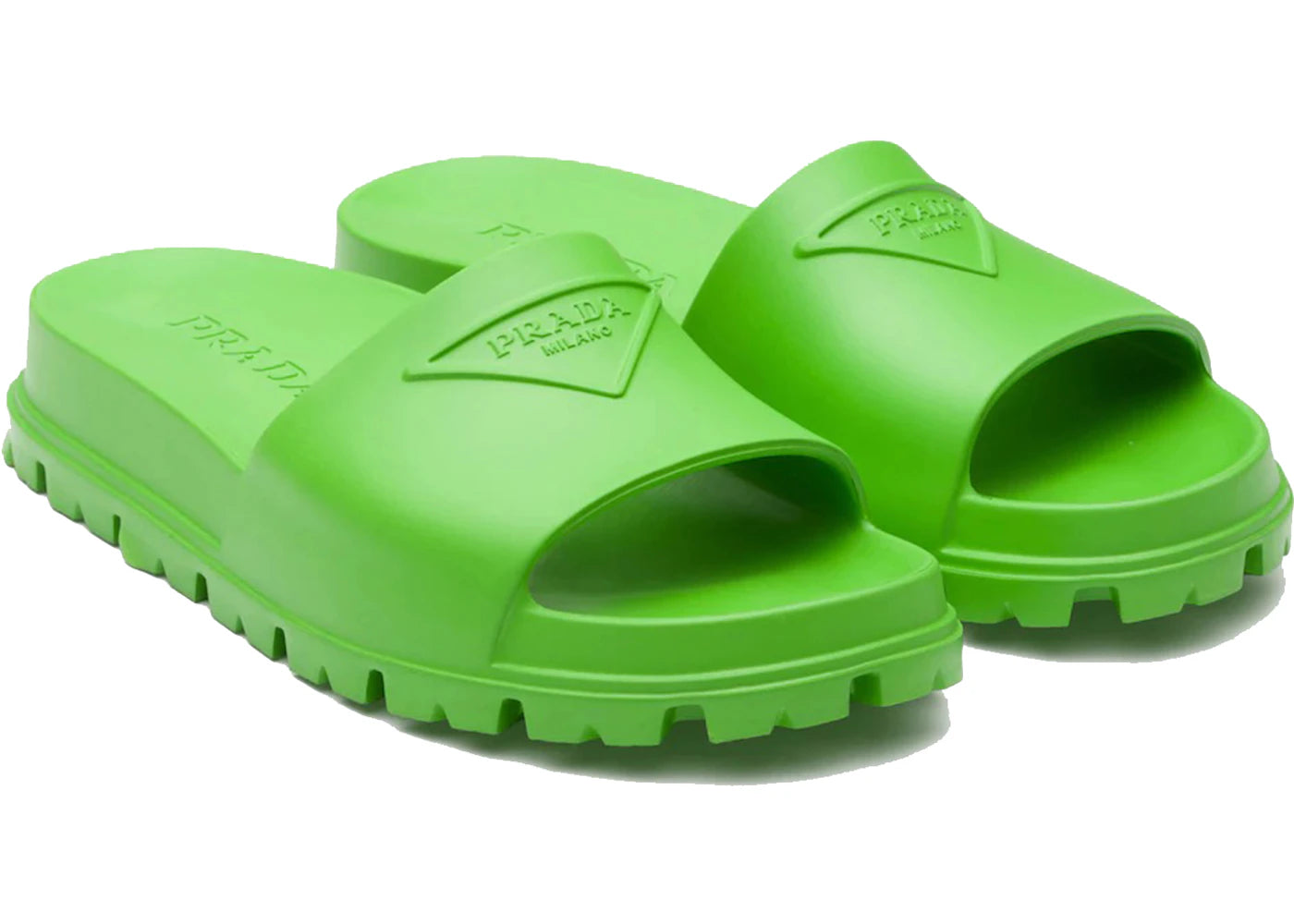 Prada Rubber Slides Apple Green Mens