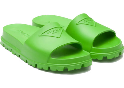 Prada Rubber Slides Apple Green Mens