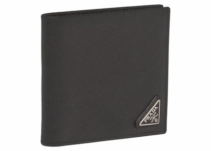 Prada Saffiano Leather Bi-Fold Wallet Black