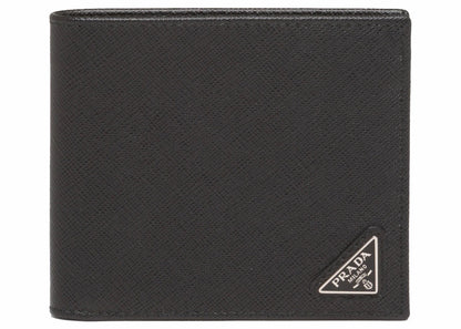 Prada Saffiano Leather Bi-Fold Wallet Black