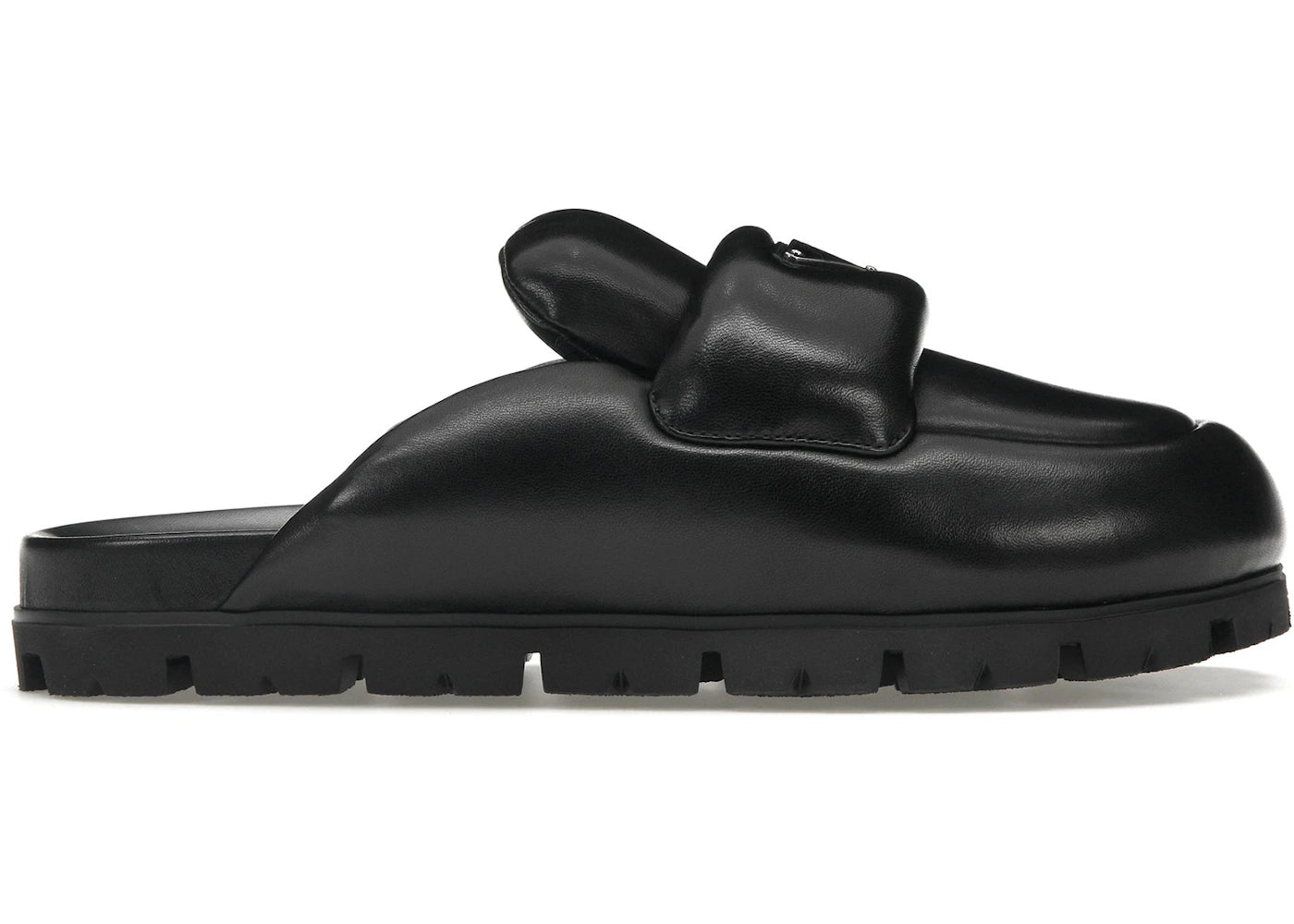 Prada Soft Padded 20Mm Sabots Black Nappa Leather