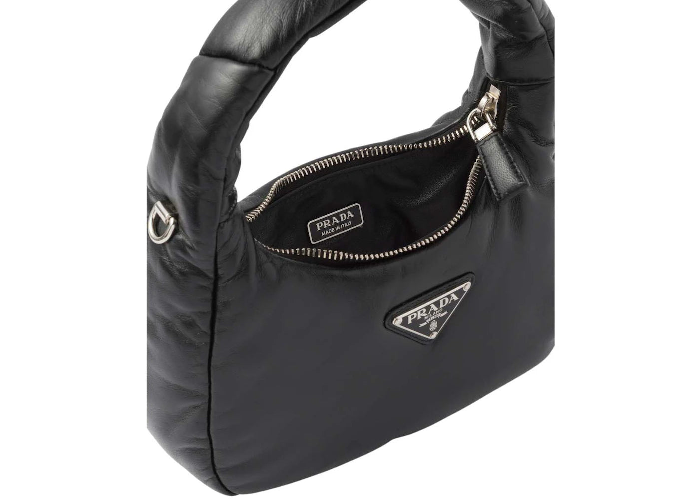 prada soft padded nappa-leather mini bag black