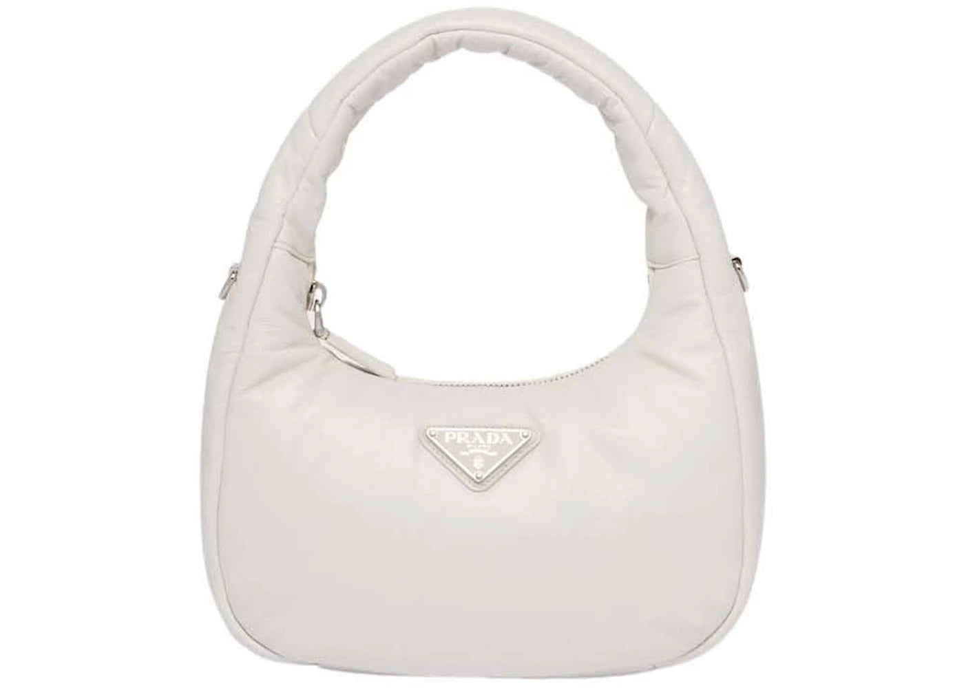 prada soft padded nappa-leather mini bag white