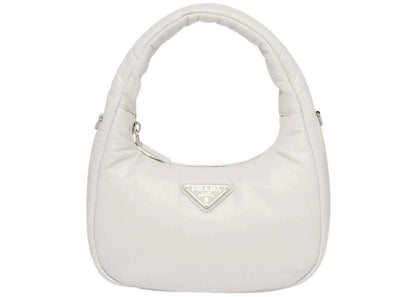 prada soft padded nappa-leather mini bag white