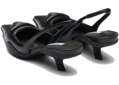 Prada Soft Padded Slingback Pumps Black Leather