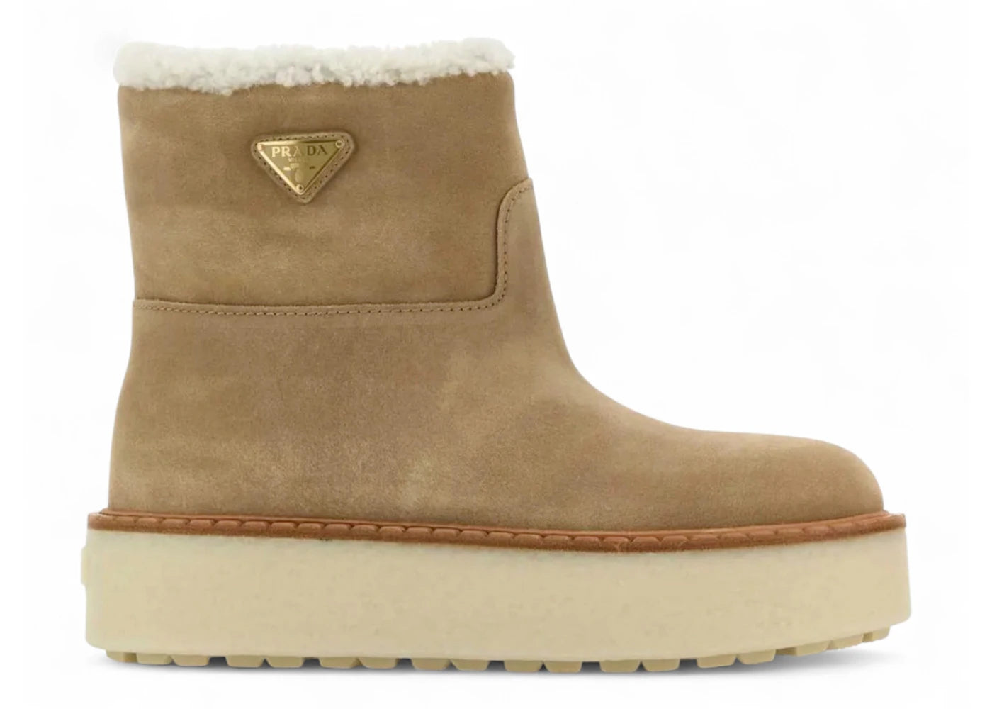 Prada Suede Booties Ecru (Women'S)